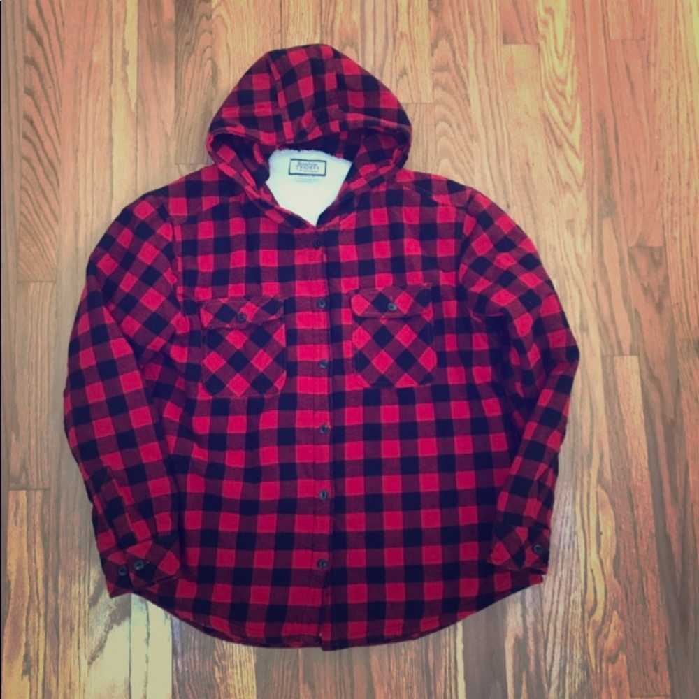 Boston Traders Flannel Fleece Hoodie Jacket XL